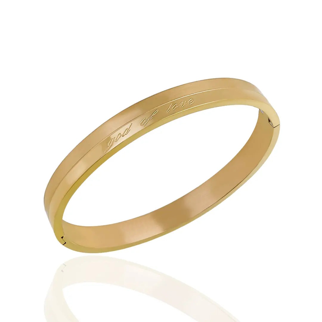 High Polished Stainless Steel Designer Gold Plated Kada for Unisex